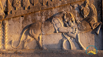 Relief in Persepolis- Fight between Bull and Lion