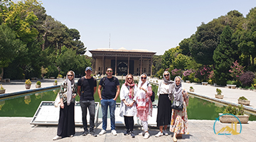 Tourists in Chehel Sotun in Isfahan