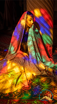 Tourist in Colorful Mosque- Iran Tour