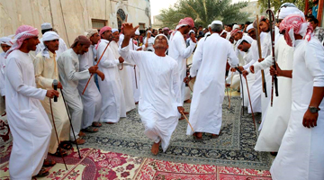 Qeshm Local Men Dance in Traditional Costume