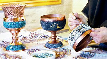 Persian Handicrafts 3- Turquoise Inlay- Isfahan- Iran Souvenir- Gallery