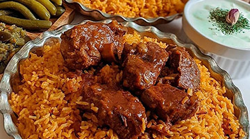 Traditional Turkmen Lamb Rib Stew with Rice