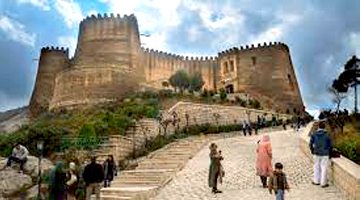 Tourists Visiting Falak-ol-Aflak Citadel in Lorestan