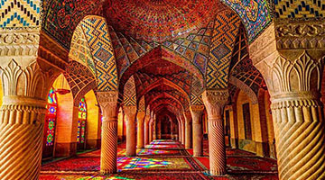 Dancing Colors in Iranian  Pink Mosque