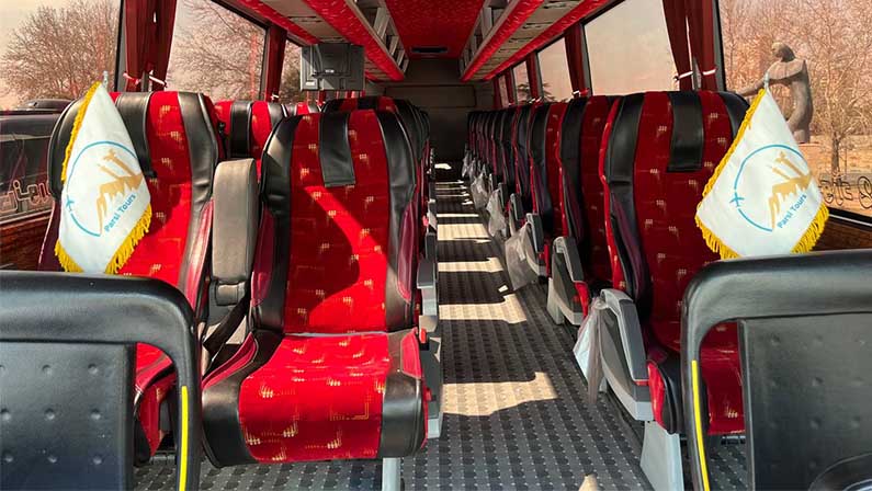 Inside a Tourist Bus by Parsi Tours