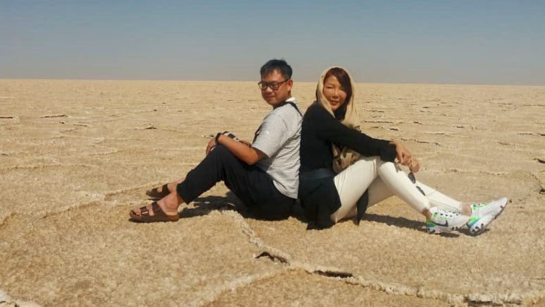 Tourists in Iran Desert